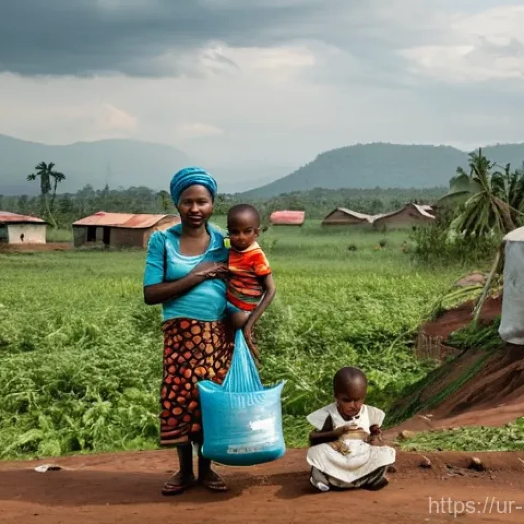 콩고 공화국과 이웃 국가 관계 - **Prompt:** A compelling image depicting the resilience of internally displaced families in the east...
