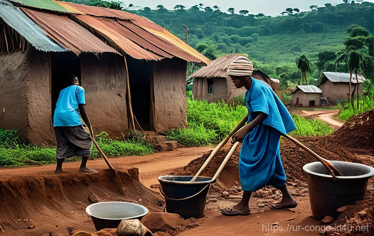 콩고 공화국과 이웃 국가 관계 - **Prompt:** A compelling image depicting the resilience of internally displaced families in the east...