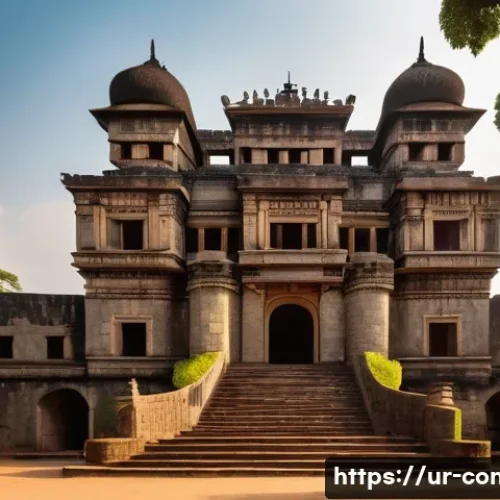 콩고 공화국의 유네스코 문화유산 - A majestic view of Nkoma Castle in Kinshasa, showcasing traditional Kongo architectural elements wit...