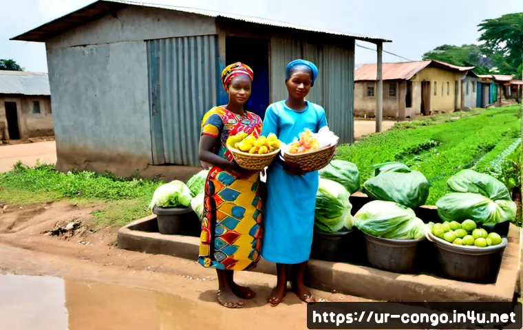 콩고 공화국 내 사회적 이슈 및 빈곤 문제 - Photorealistic documentary-style scene in a low-income neighborhood of Brazzaville, Republic of the ...